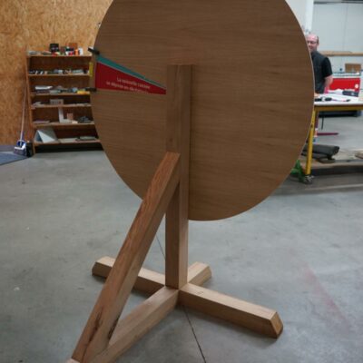 roue de la chance recto verso - roue avec lecture de la réponse au verso en bois 7mm usiné, imprimé et vernis pour le SMICTOM