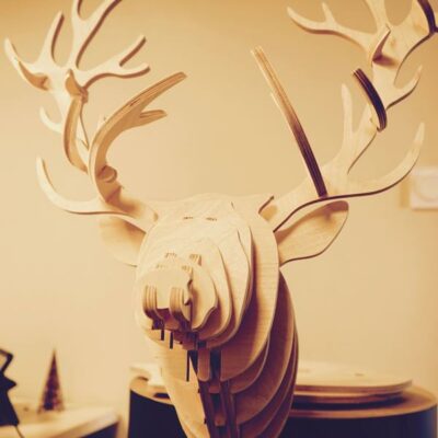 tête de cerf en CP tout bouleau
