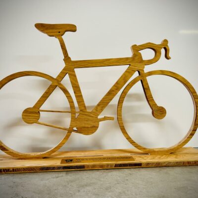 trophée bois course vélo